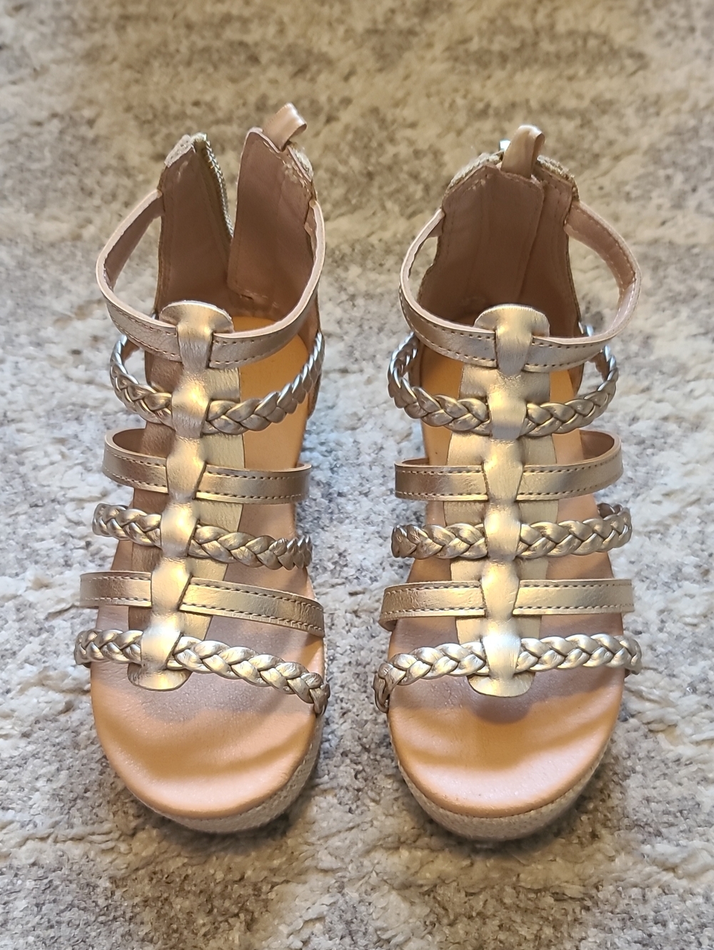 2 for $25 - Joe Fresh Girls Toddler 12 Gold Open Toe Wedge Sandals